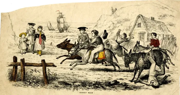Framed Print : Donkey Race on the Beach Framed Print : Donkey Race on the Beach