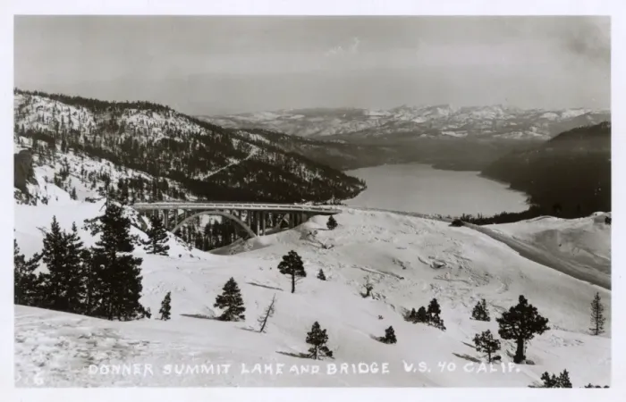 Framed Print : Donner summit lake and bridge, California, USA Framed Print : Donner summit lake and bridge, California, USA