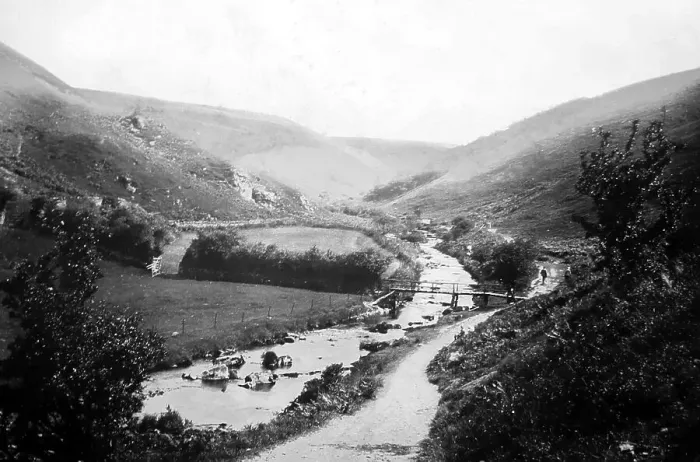 Framed Print : Doone Valley, Devon, Victorian period Framed Print : Doone Valley, Devon, Victorian period