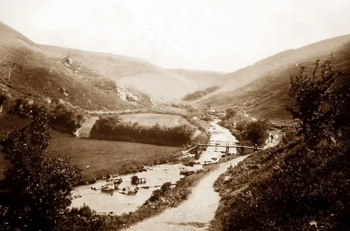 Framed Print : Doone Valley, Devon, Victorian period Framed Print : Doone Valley, Devon, Victorian period