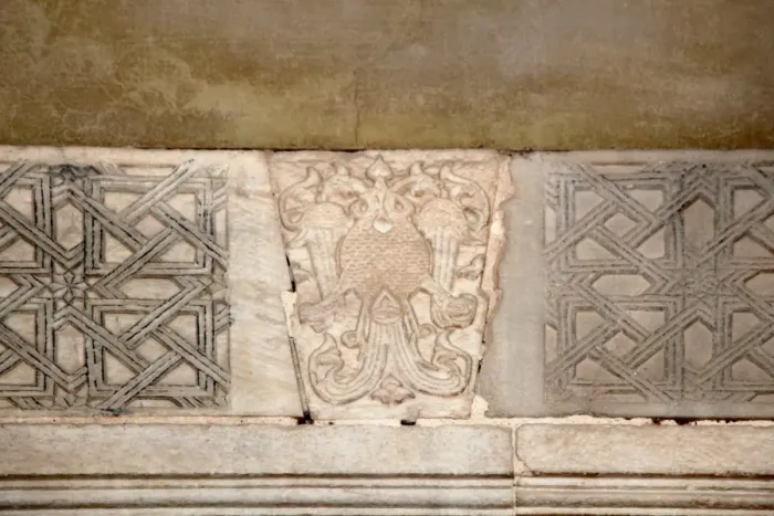 Framed Print : Detail from the door of Haji Bektash Veli Museum in Nevsehir