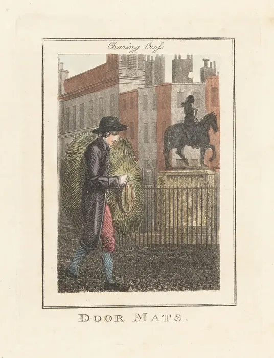 Framed Print : Door-mat seller in Charling Cross, London, 1805 Framed Print : Door-mat seller in Charling Cross, London, 1805