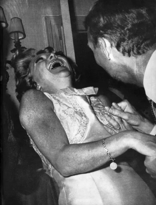 Framed Print : Dora Bryan at a party Framed Print : Dora Bryan at a party