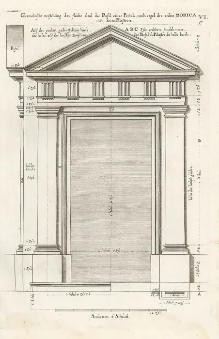 Framed Print : Doric Order portal with pilasters Framed Print : Doric Order portal with pilasters