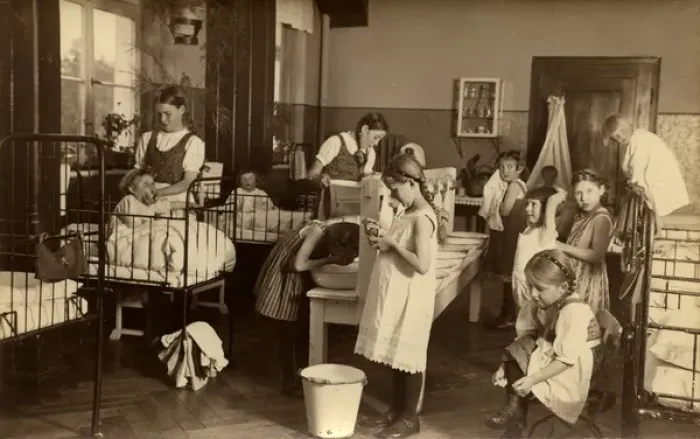 Framed Print : Dormitory at a Girls Home Framed Print : Dormitory at a Girls Home