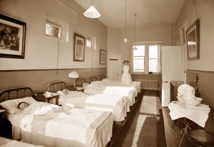 Framed Print : Dormitory, Rusell Hill Schools, Purley, Victorian period Framed Print : Dormitory, Rusell Hill Schools, Purley, Victorian period