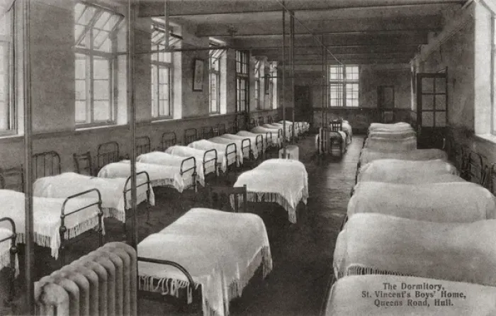 Framed Print : Dormitory at St Vincent sHome for Boys, Hull, Yorkshire Framed Print : Dormitory at St Vincent sHome for Boys, Hull, Yorkshire