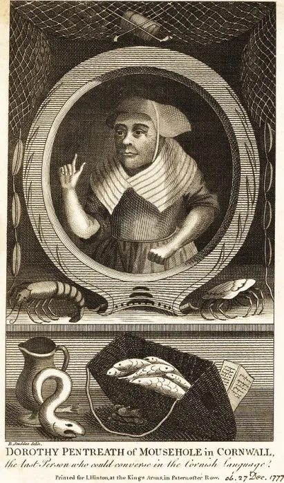 Framed Print : Dorothy Pentreath, last Cornish language speaker, 18th century Framed Print : Dorothy Pentreath, last Cornish language speaker, 18th century