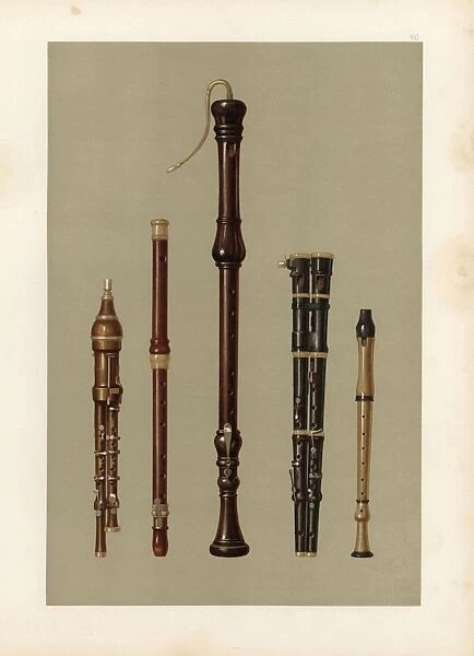 Two double flageolets, a German flute, and two flutes douces
