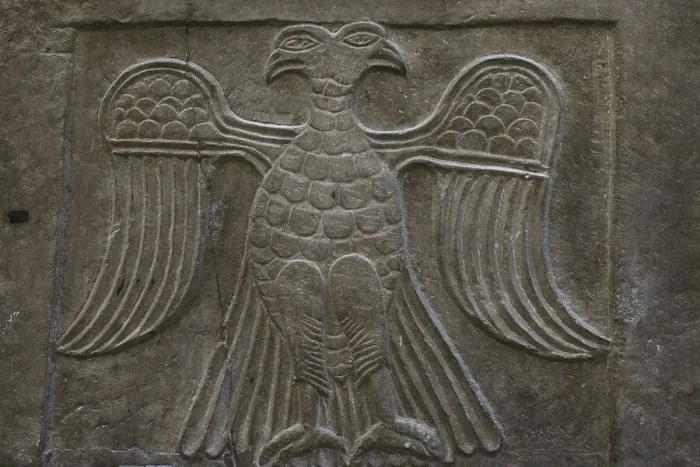 Framed Print : Double-headed eagle. Relief on a facing slab Framed Print : Double-headed eagle. Relief on a facing slab