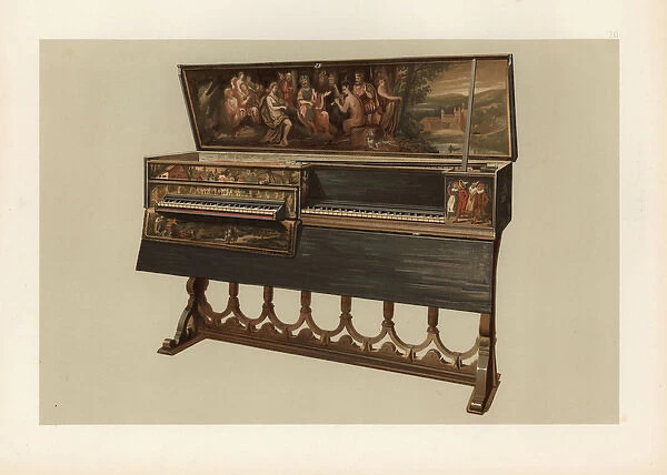 Double keyboard spinnet or virginal by Hans