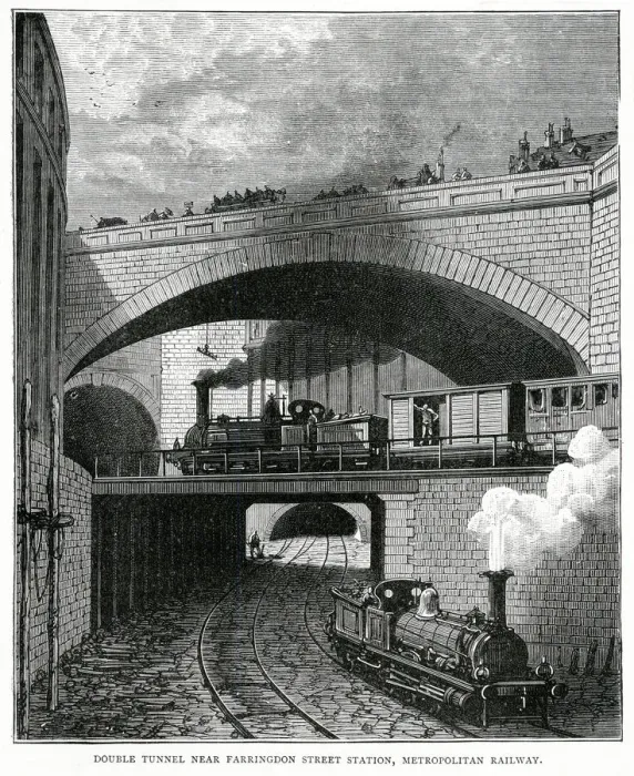 Framed Print : Double tunnel near Farringdon Street Station, London Framed Print : Double tunnel near Farringdon Street Station, London