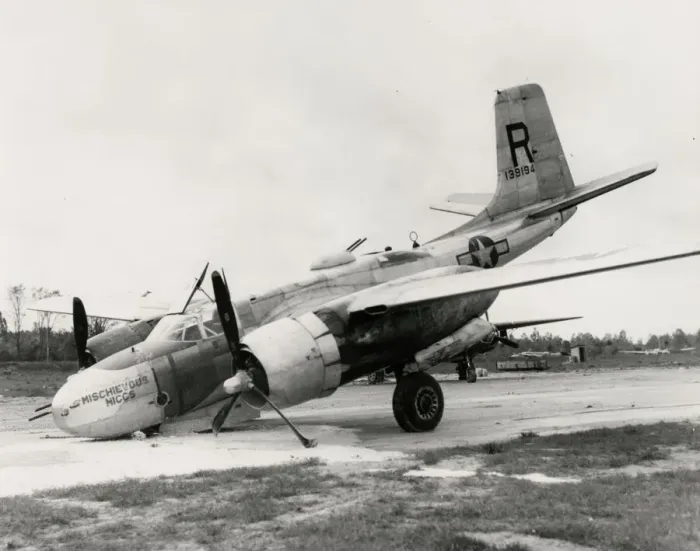 Framed Print : Douglas A-26 Invader bomber crash landed 9145 Framed Print : Douglas A-26 Invader bomber crash landed 9145