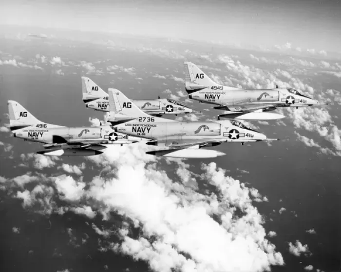 Framed Print : Four Douglas A-4B Skyhawks 142736 144888 144916 & 144949 Framed Print : Four Douglas A-4B Skyhawks 142736 144888 144916 & 144949