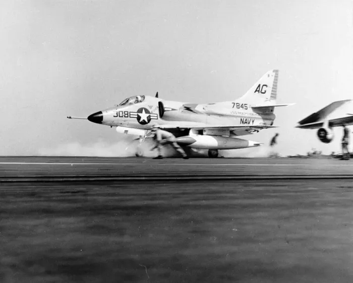 Framed Print : A Douglas A-4C Skyhawk 147845 departs Framed Print : A Douglas A-4C Skyhawk 147845 departs