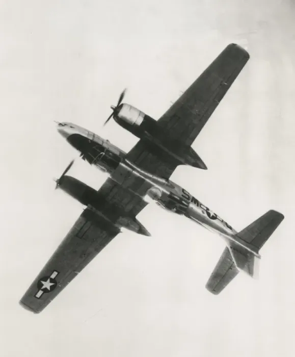 Framed Print : Douglas A26 Invader, bomber flying over Germany Framed Print : Douglas A26 Invader, bomber flying over Germany