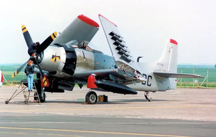 Framed Print : Douglas AD-4NA Skyraider F-AZFN / 22-DC (msn 7609, ex BuAer 125716) Date: circa 1992 Framed Print : Douglas AD-4NA Skyraider F-AZFN / 22-DC (msn 7609, ex BuAer 125716) Date: circa 1992