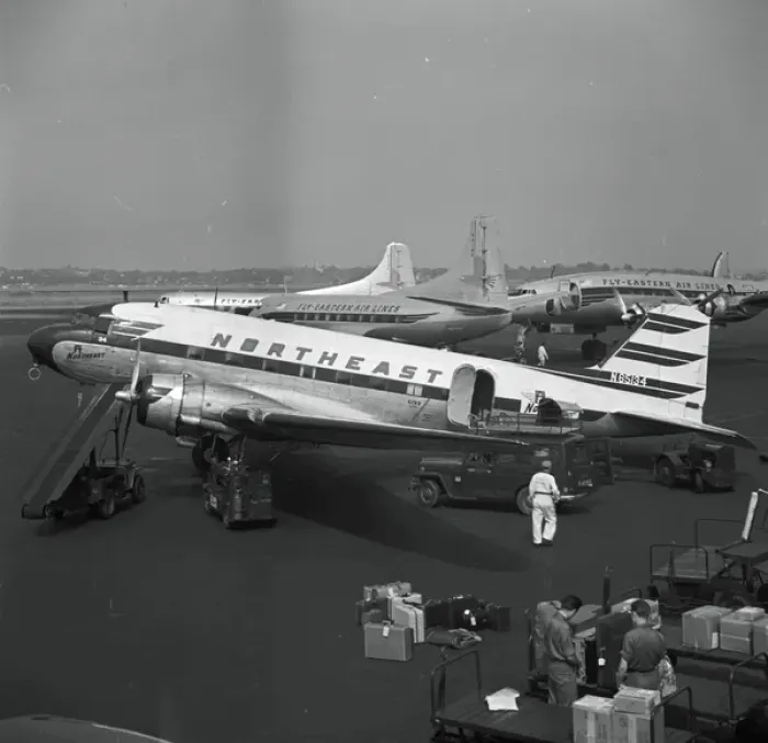 Framed Print : Douglas C-47 N65134 Northeast La Guardia 1954 Framed Print : Douglas C-47 N65134 Northeast La Guardia 1954