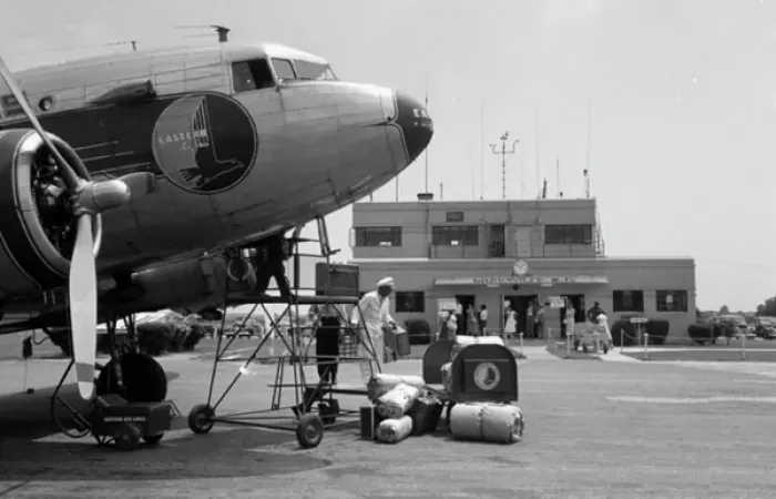 Framed Print : Douglas DC-3 of Eastern-nose close up at Greenville, N Framed Print : Douglas DC-3 of Eastern-nose close up at Greenville, N