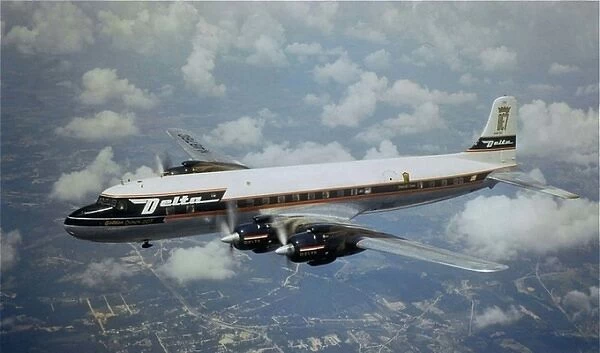 Douglas DC-7 of Delta (forward view) aloft