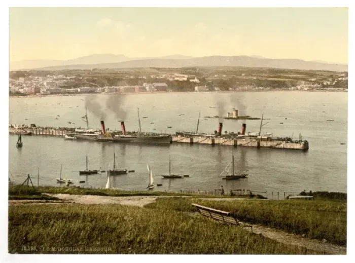 Framed Print : Douglas, harbor with steamers, Isle of Man, England Framed Print : Douglas, harbor with steamers, Isle of Man, England