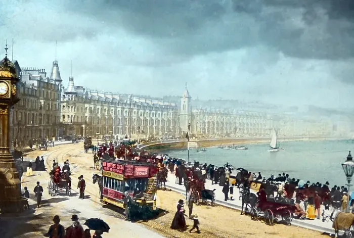 Framed Print : Douglas, Isle of Man (hand coloured photo) Framed Print : Douglas, Isle of Man (hand coloured photo)