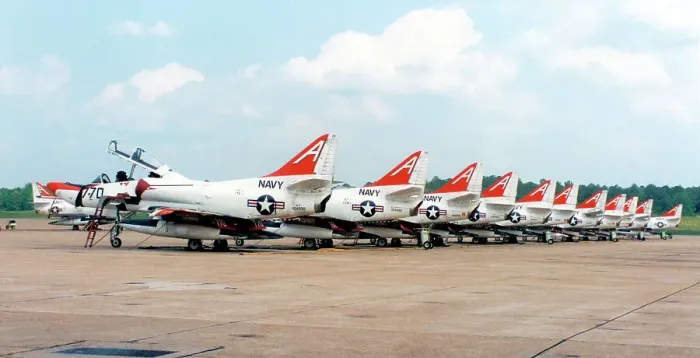 Framed Print : Douglas TA-4J Skyhawk flight-line of VT-7 Framed Print : Douglas TA-4J Skyhawk flight-line of VT-7
