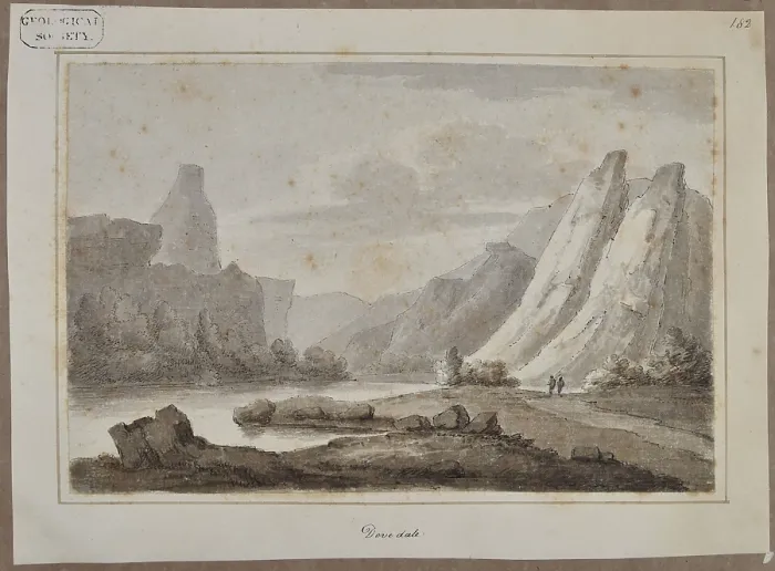 Framed Print : Dovedale. Drawing, Dovedale, by unknown artist Framed Print : Dovedale. Drawing, Dovedale, by unknown artist