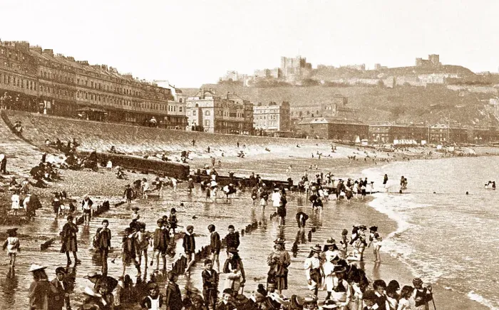 Framed Print : Dover Beach and Castle early 1900s