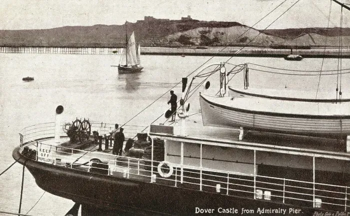 Framed Print : Dover Castle from Admiralty Pier, Kent Framed Print : Dover Castle from Admiralty Pier, Kent