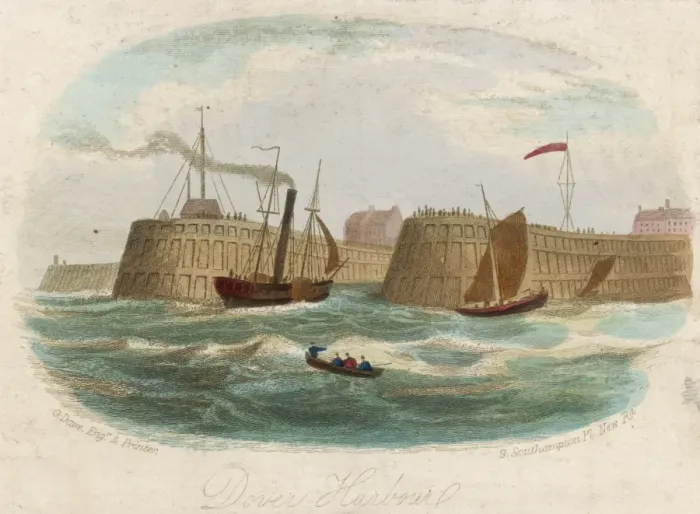 Framed Print : Dover Harbour 1850 Framed Print : Dover Harbour 1850