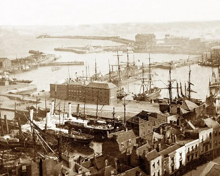 Framed Print : Dover Harbour Victorian period Framed Print : Dover Harbour Victorian period