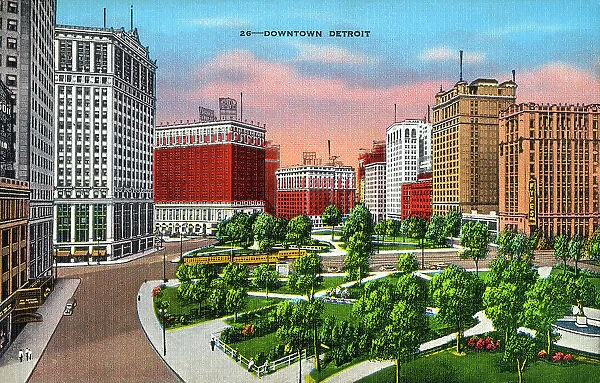 Downtown Detroit, Michigan, USA