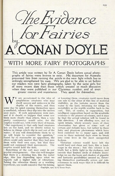 Doyle Fairy Article. The title page of Arthur Conan Doyle's article discussing