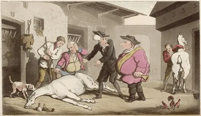 Framed Print : Dr Syntax, Death of Punch (his horse) Framed Print : Dr Syntax, Death of Punch (his horse)