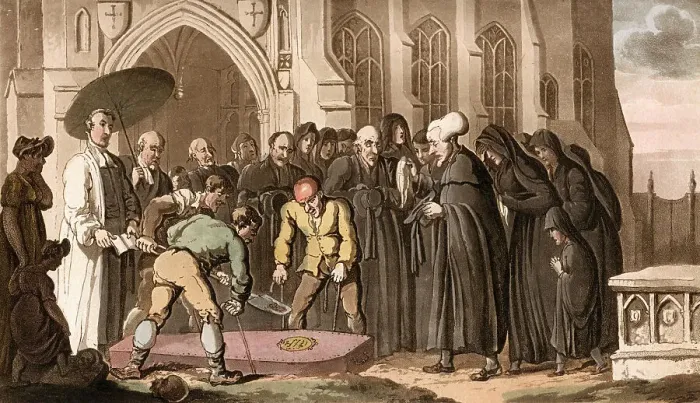 Framed Print : Dr Syntax at the funeral of his wife Framed Print : Dr Syntax at the funeral of his wife