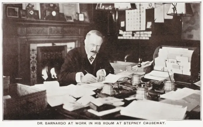 Framed Print : Dr. Thomas Barnardo - in his office Framed Print : Dr. Thomas Barnardo - in his office