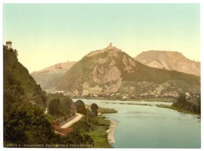 Framed Print : Drachenburg, Rolandseck and Drachenfels, the Rhine, Germany Framed Print : Drachenburg, Rolandseck and Drachenfels, the Rhine, Germany