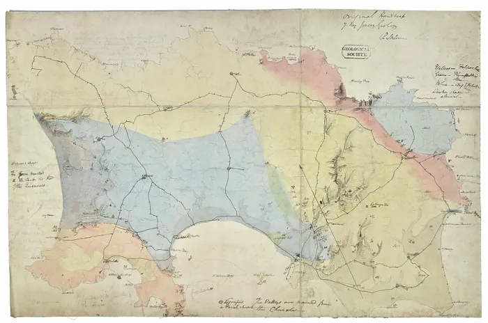 Framed Print : Draft of the first geological map of Jersey [c.1828]