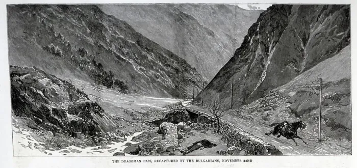 Framed Print : Dragoman Pass re-captured, Serbo-Bulgarian War Framed Print : Dragoman Pass re-captured, Serbo-Bulgarian War