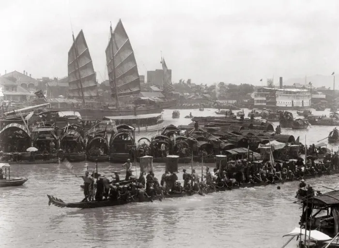 Framed Print : Dragon Boat, Canton (Guangzhou) China c. 1890 s Framed Print : Dragon Boat, Canton (Guangzhou) China c. 1890 s