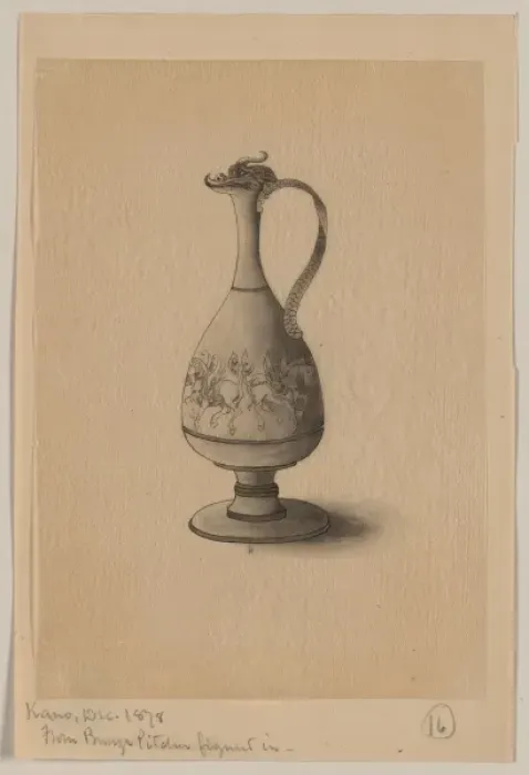 Framed Print : Dragon-headed bronze pitcher with horse motif Framed Print : Dragon-headed bronze pitcher with horse motif