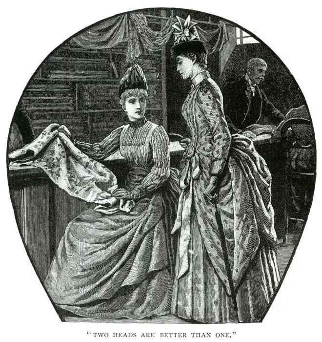Framed Print : At the drapers shop 1887 Framed Print : At the drapers shop 1887