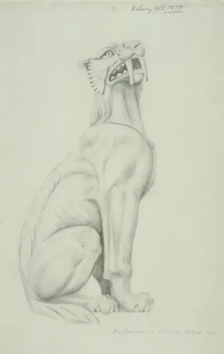 Framed Print : Lion. Drawing by Alfred Waterhouse for the ornamentation of the Natural History Museum Framed Print : Lion. Drawing by Alfred Waterhouse for the ornamentation of the Natural History Museum