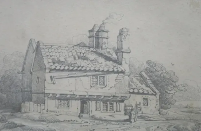 Framed Print : Drawing of a cottage Framed Print : Drawing of a cottage