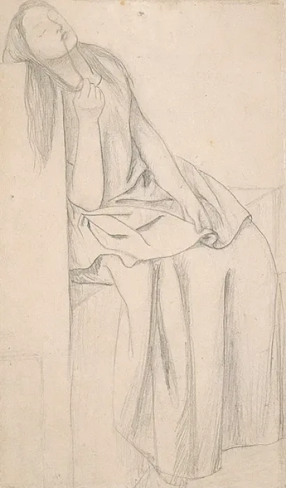 Framed Print : Drawing of Elizabeth Siddal, for The Return of Tibullus to D Framed Print : Drawing of Elizabeth Siddal, for The Return of Tibullus to D