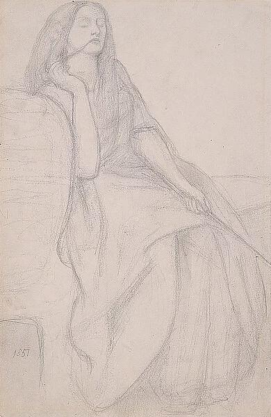Drawing of Elizabeth Siddal, for The Return of Tibullus to D
