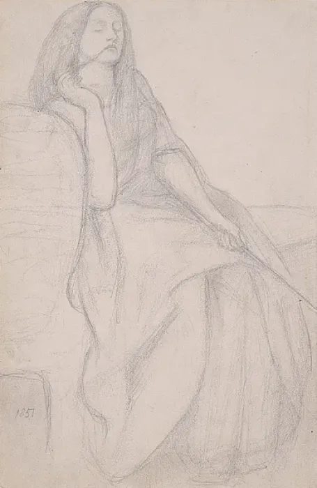 Framed Print : Drawing of Elizabeth Siddal, for The Return of Tibullus to D Framed Print : Drawing of Elizabeth Siddal, for The Return of Tibullus to D