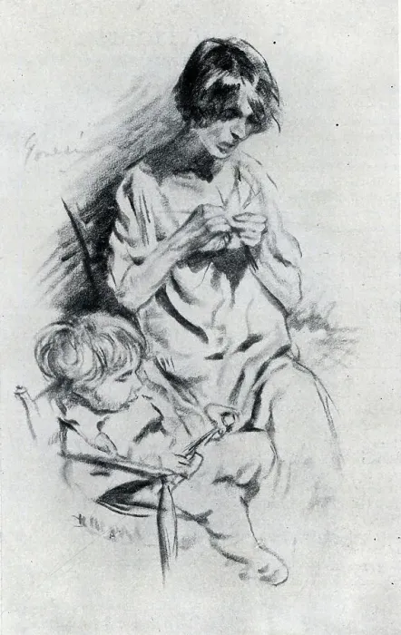 Framed Print : Drawing of a Mother and Child Framed Print : Drawing of a Mother and Child