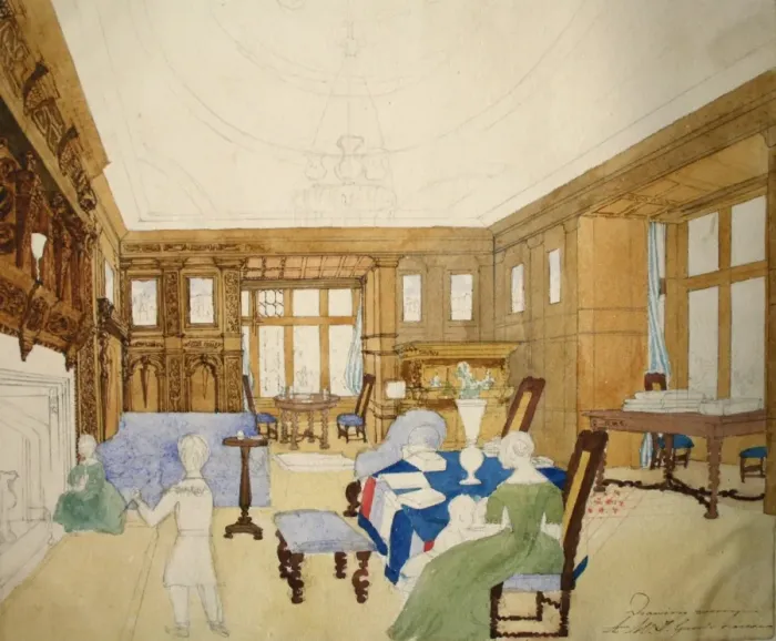 Framed Print : Drawing room in AWT Greens house Framed Print : Drawing room in AWT Greens house